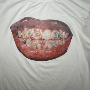 Punk Rock Handmade Long Sleeve Tshirt Lips Graphic Sol